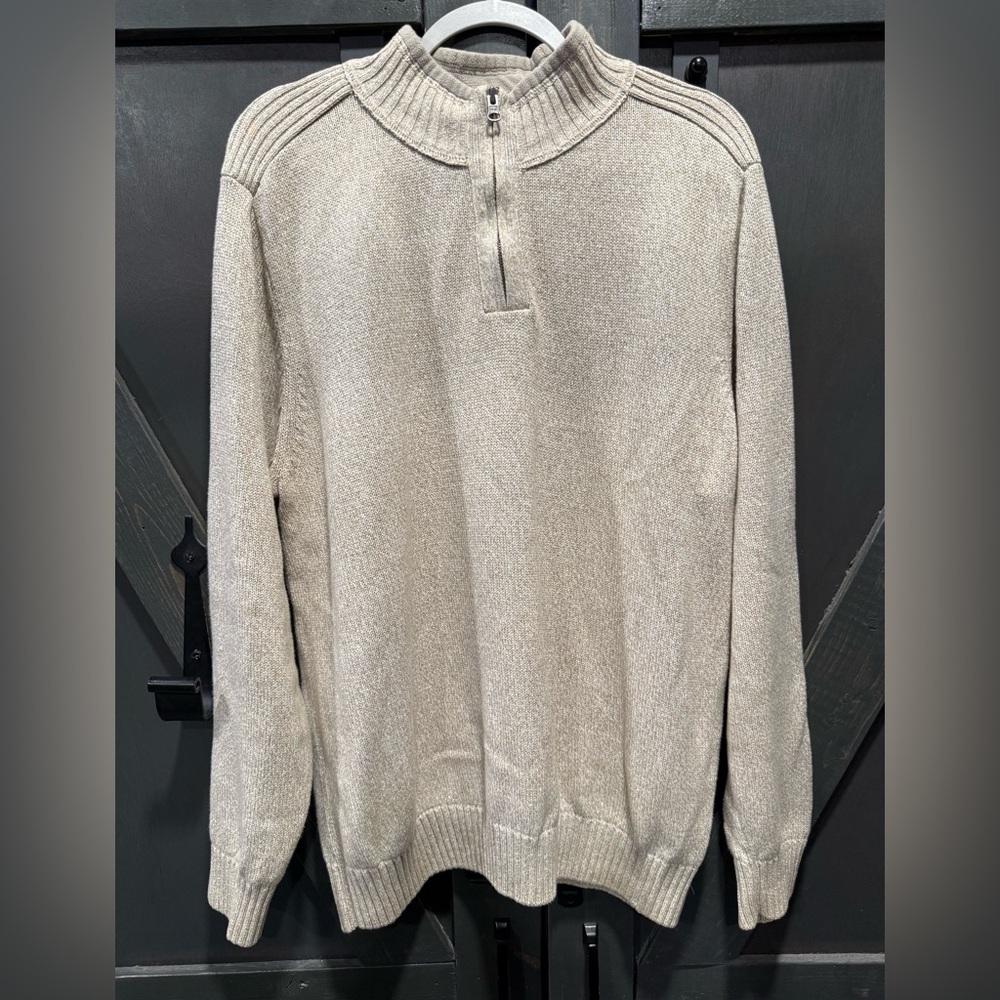 Dockers Men's Beige Zip-Up Sweater